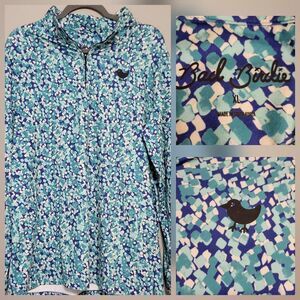 Bad Birdie Men's XL Liquid Courage quarter zip Blue Green Golf Shirt